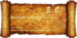 Bertan Odiló névjegykártya